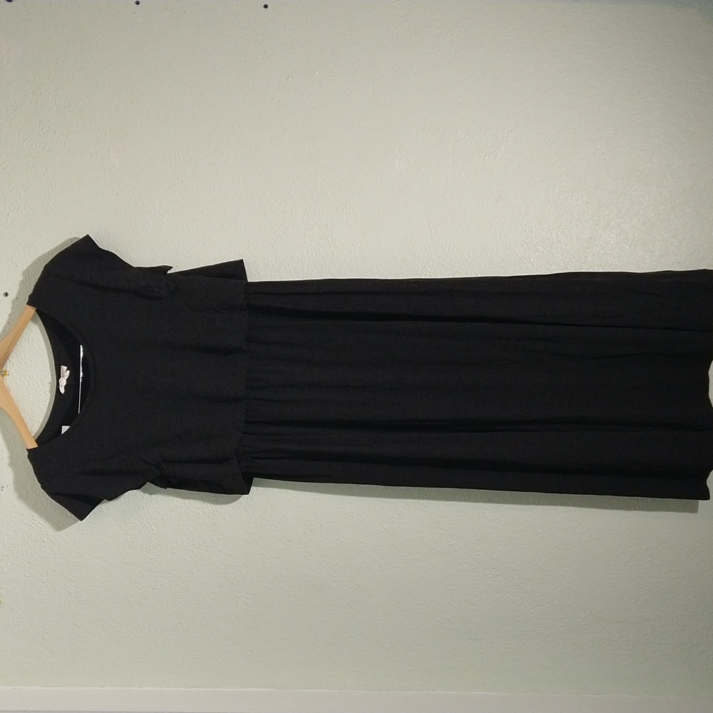 Midi nursing maternity/postpartum flutter top dress